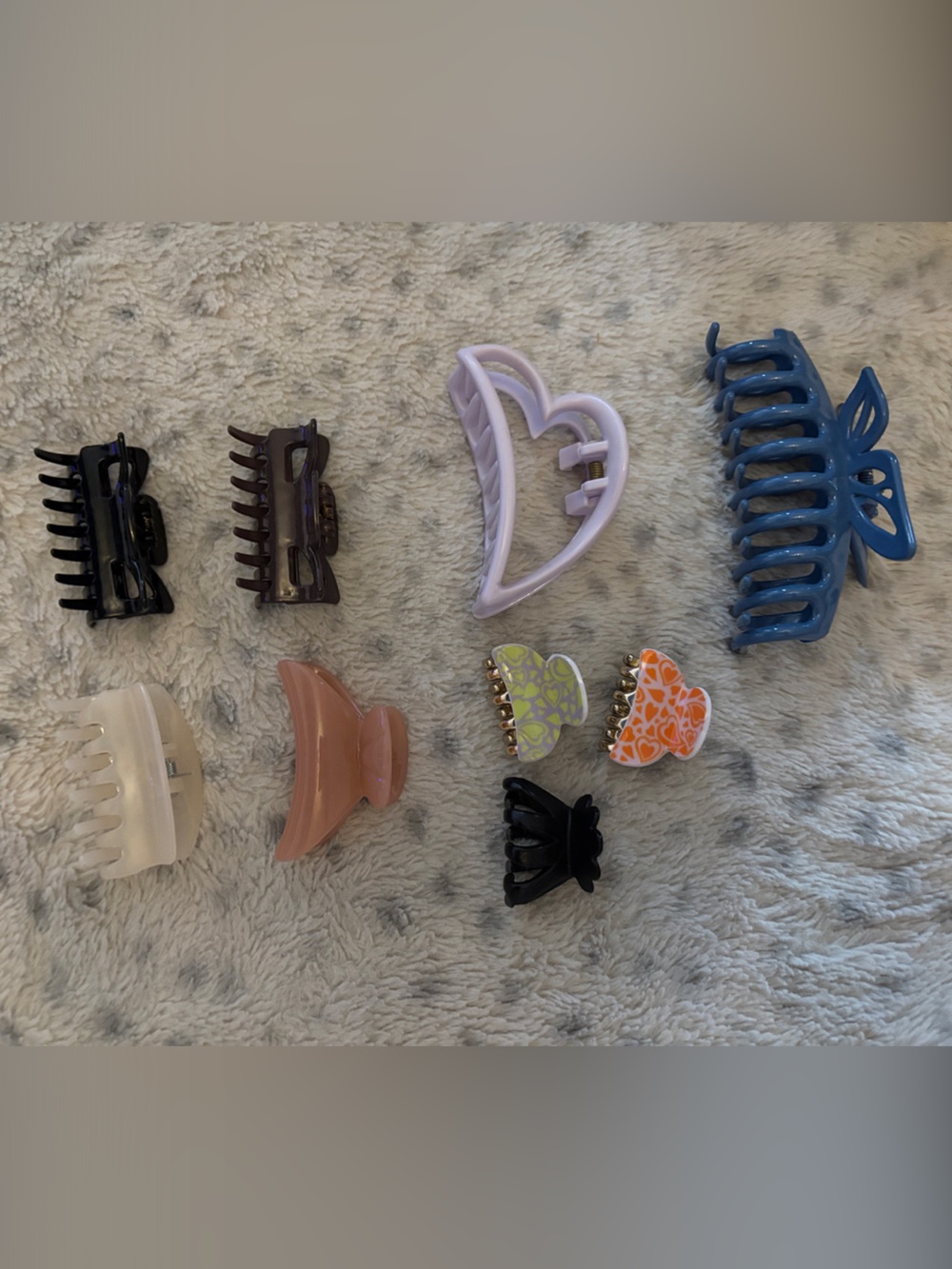 Assorted Plastic Hair Claw Clips - Multi Color Set